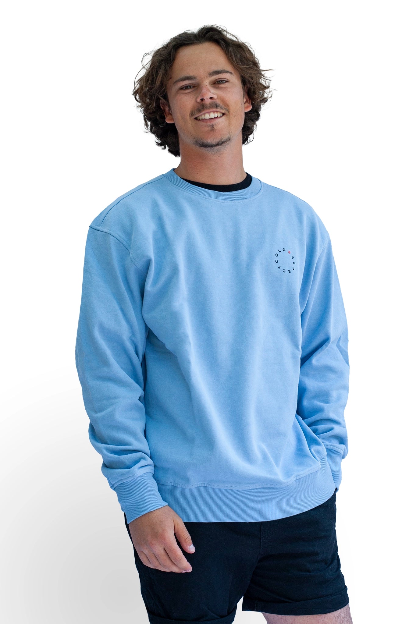 Cheetah Crew Neck Dusty Blue